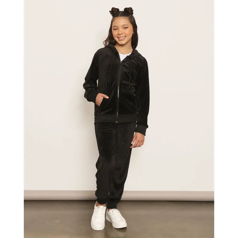 Calça Juvenil Com Bolso Jogger Plush Preta 12