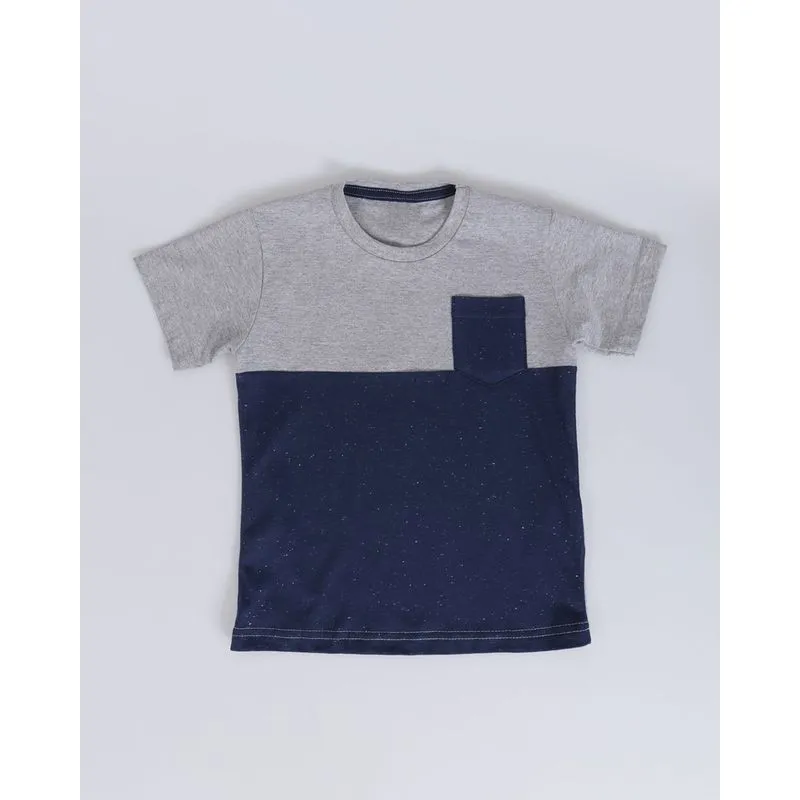 Camiseta Bebê Recorte Bolso Botonê Cinza 3
