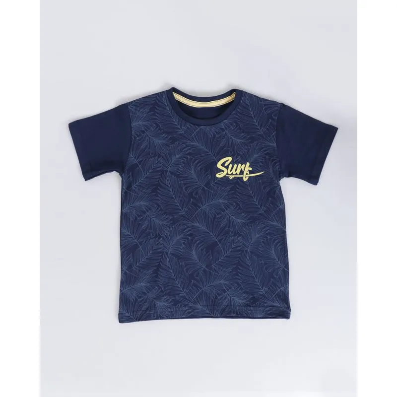Camiseta Bebê Estampa Surf Folhagem Marinho 3