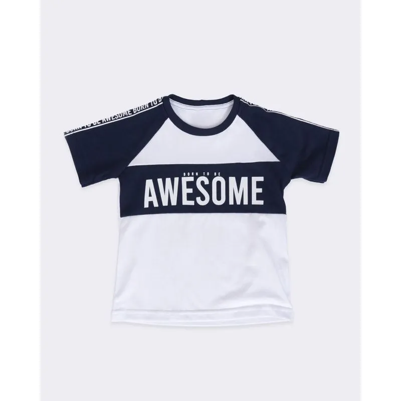 Camiseta Bebê Manga Raglan Awesome Branca 2