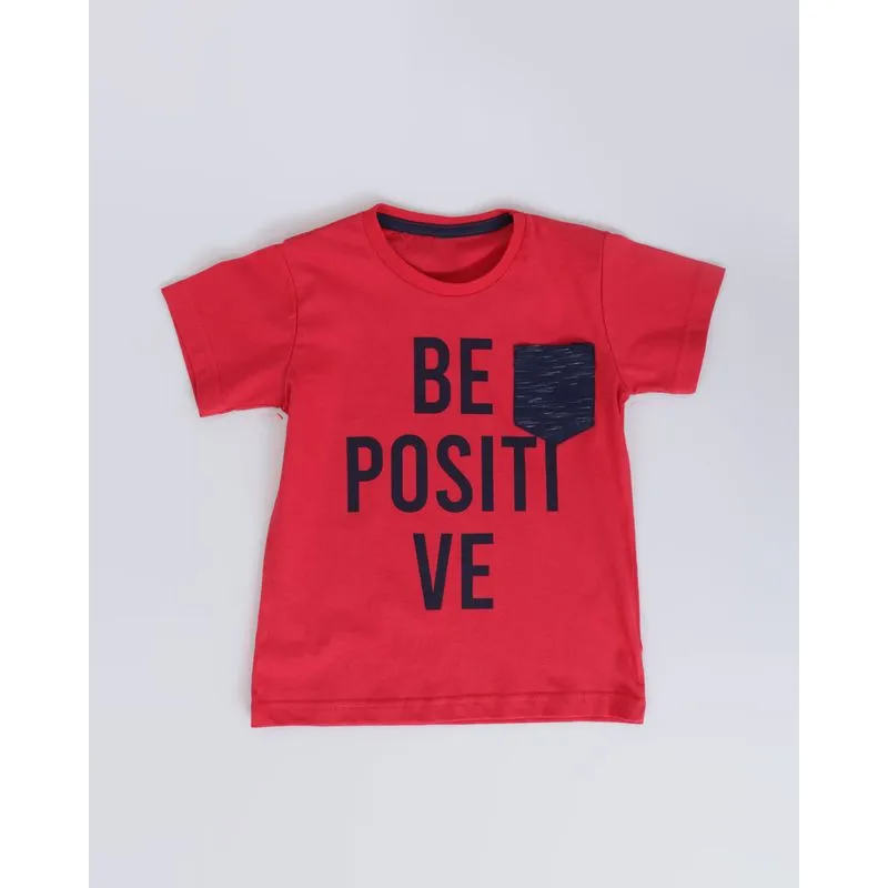 Camiseta Bebê Be Positive Bolso Flamê Vermelho 3
