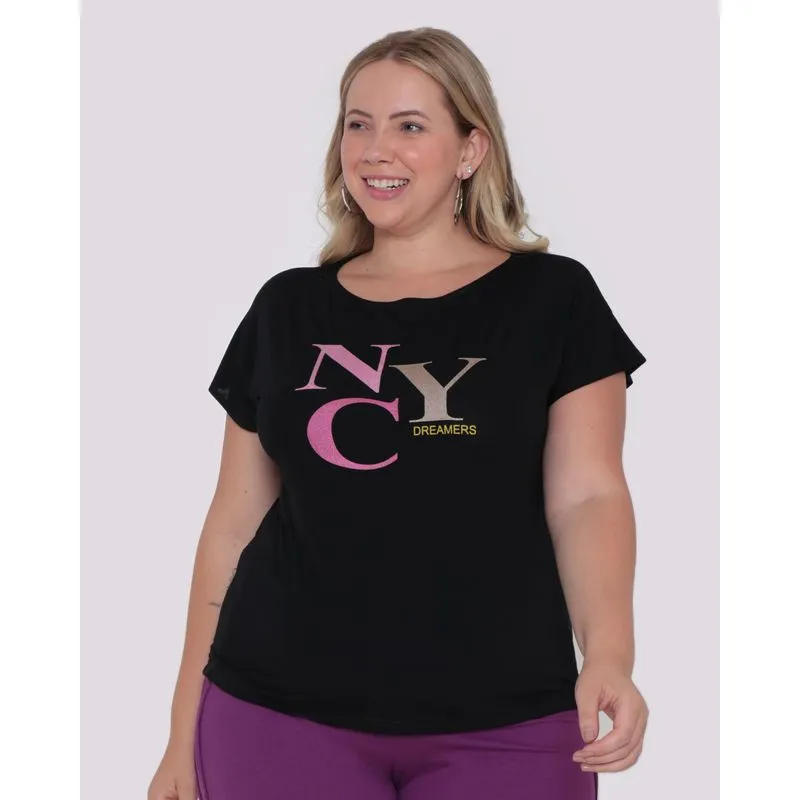 Blusa Plus Size Feminina Preta G3