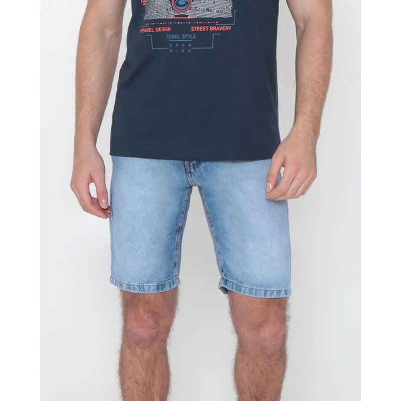 Bermuda Jeans Masculina Básica Azul Claro 36