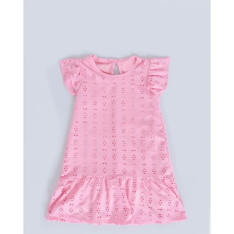 Vestido Bebê Manga Borboleta Manga Borboleta Rosa 1