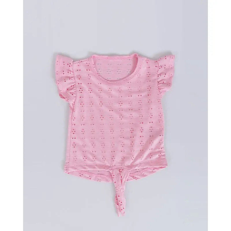 Blusa Bebê Laise Manga Borboleta Nozinho Rosa 2