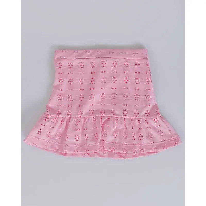 Saia Bebê Laise Babado Rosa Médio 2