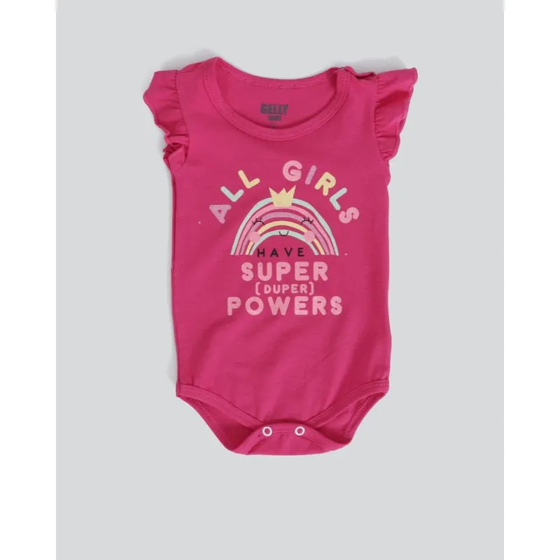 Body Bebê Estampado Babado Rosa P