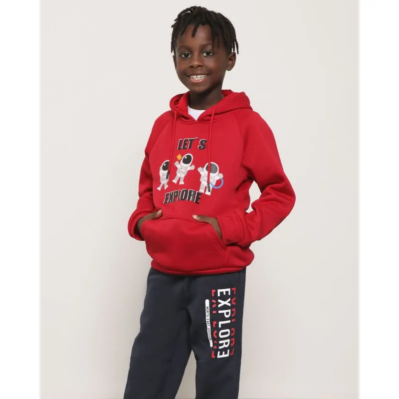 Blusão Moletom Infantil Com Capuz Vermelho 6