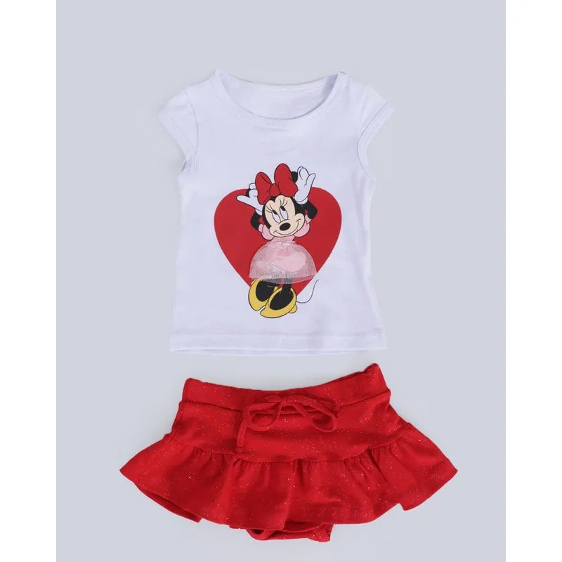 Conjunto Bebê Disney Minnie Branco P