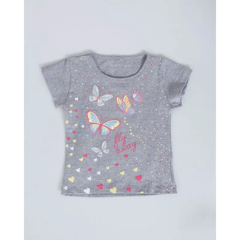 Blusa Bebê Estampa Borboleta Cinza 2