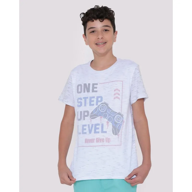 Camiseta Juvenil Flamê Estampa Game Branca 10