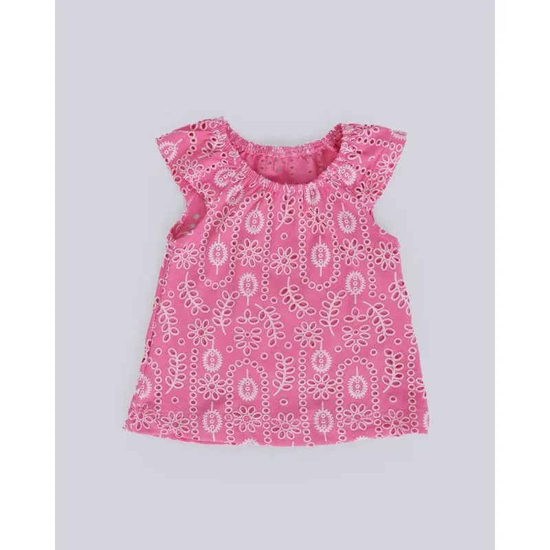 Blusa Bebê Laise Manga Borboleta Rosa P