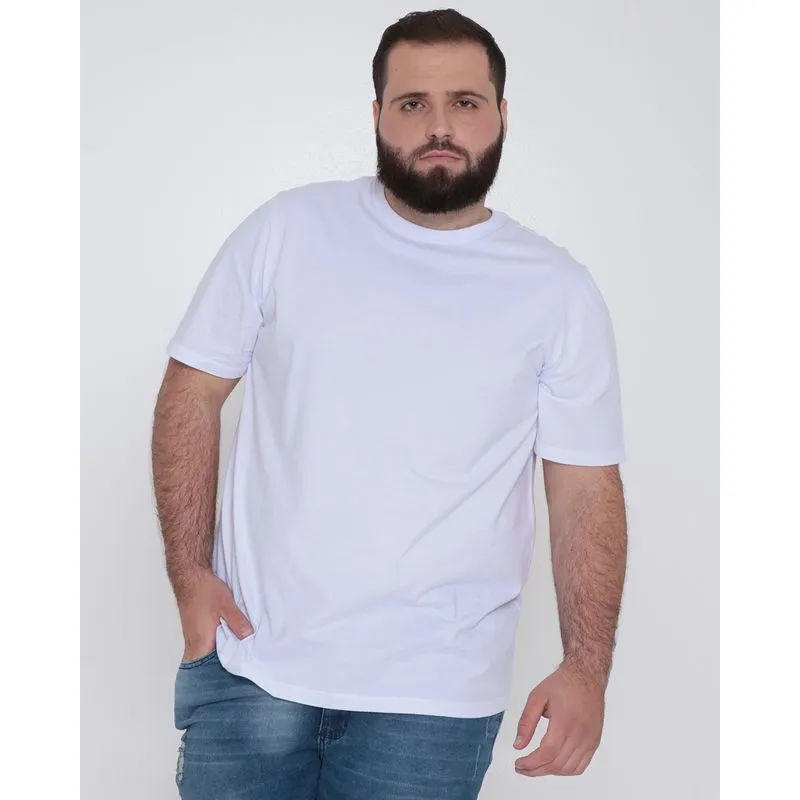 Camiseta Plus Size Masculina Básica Branca G2