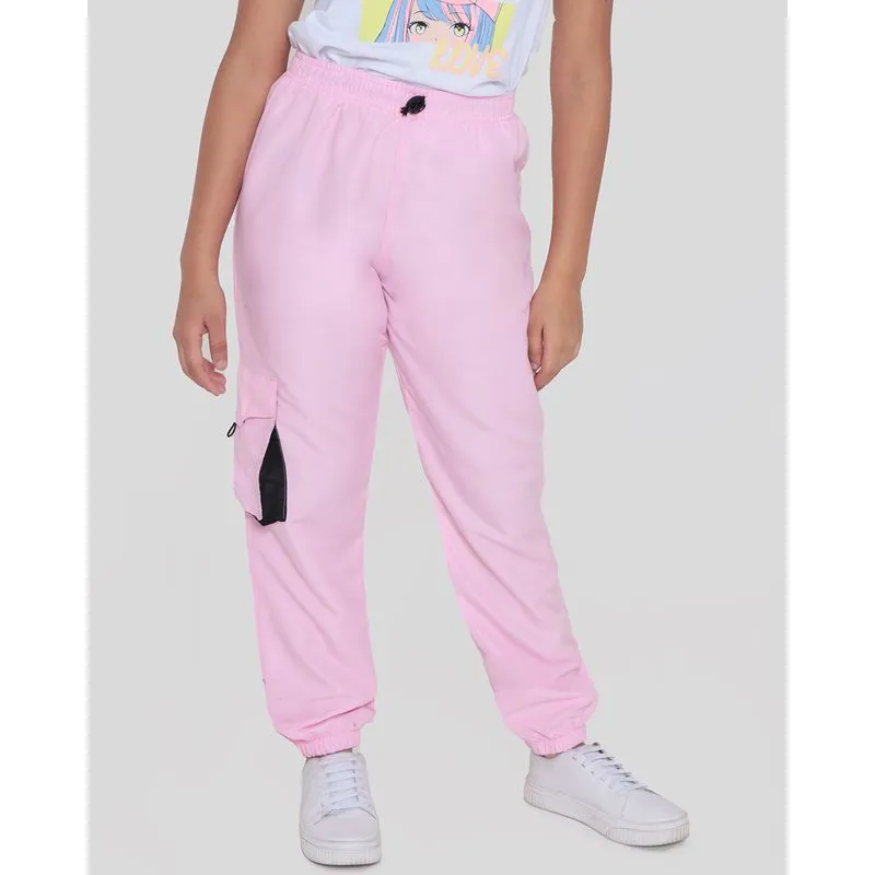 Calça Juvenil Jogger Bolso Cargo Rosa Claro 14