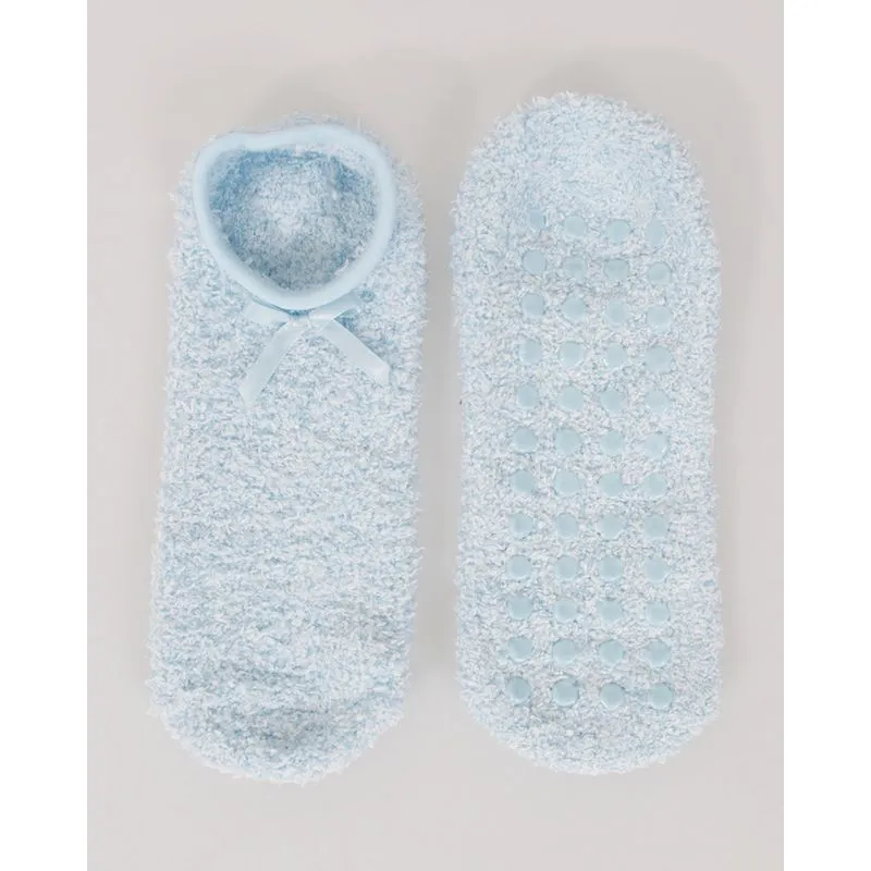 Meia Sapatilha Antiderrapante Chenille Azul 34 A 38