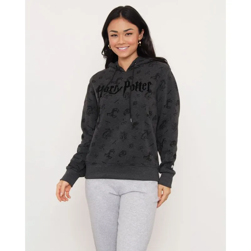 Blusão Moletom Feminino Estampado Harry Potter Warner Cinza P