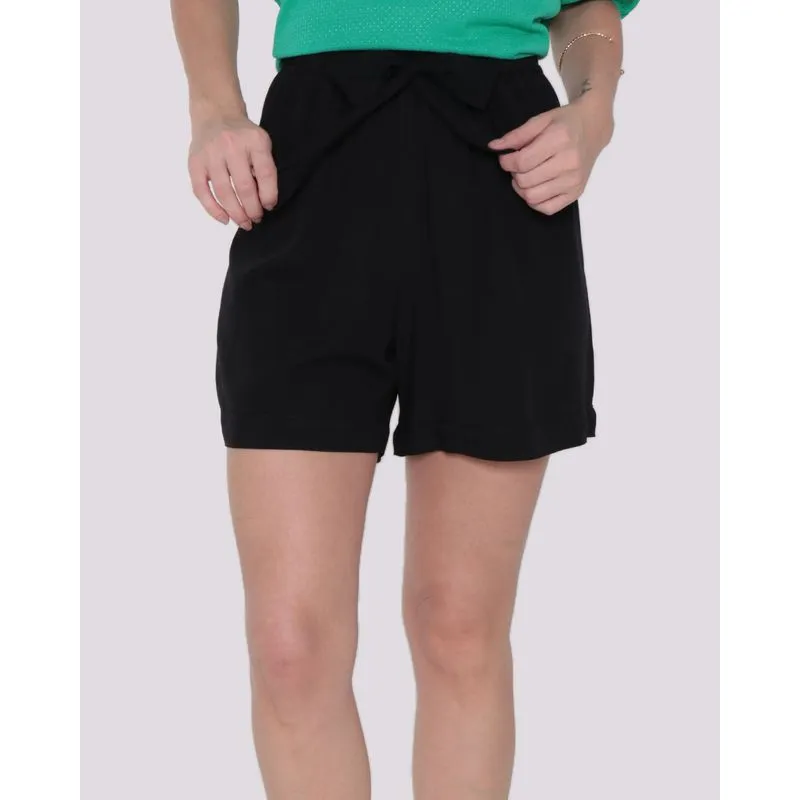 Short Viscose Feminino Elástico Preto P