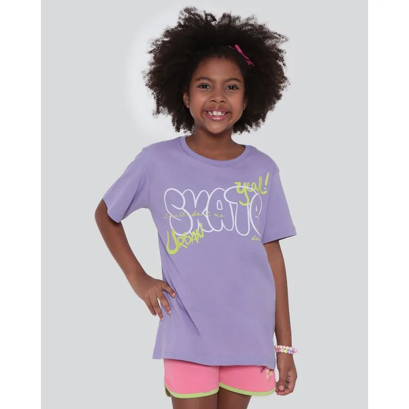 Camiseta Infantil Estampa Skate Lilás 6