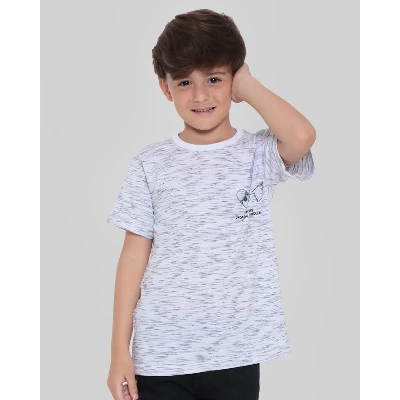 Camiseta Infantil Flamê Skate Branca 10