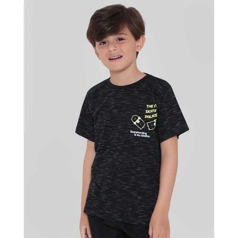 Camiseta Infantil Flamê Skate Preta 10