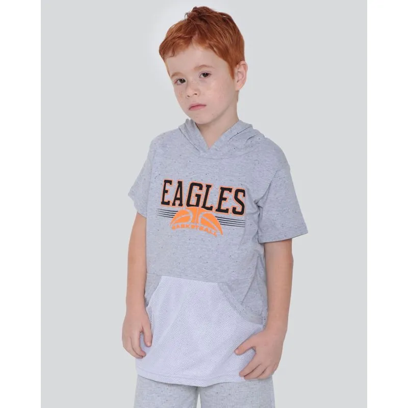 Camiseta Infantil Capuz Botonê Basketball Cinza 4