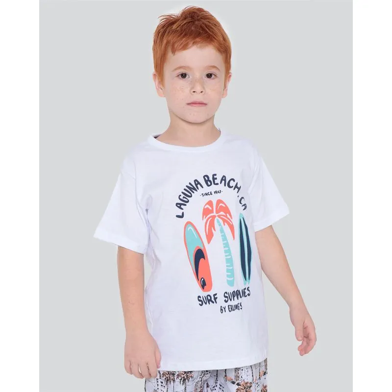 Camiseta Infantil Estampa Laguna Beach Branca 6