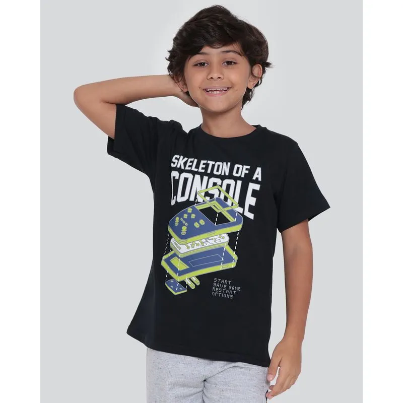 Camiseta Infantil Estampa Console Preta 10