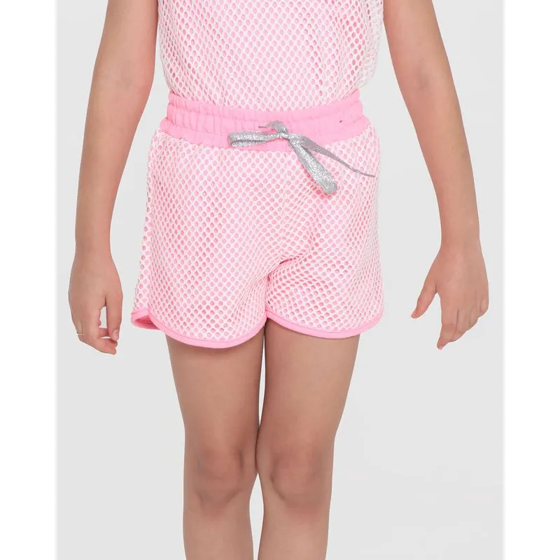 Short Infantil Moletinho Telado Rosa 4