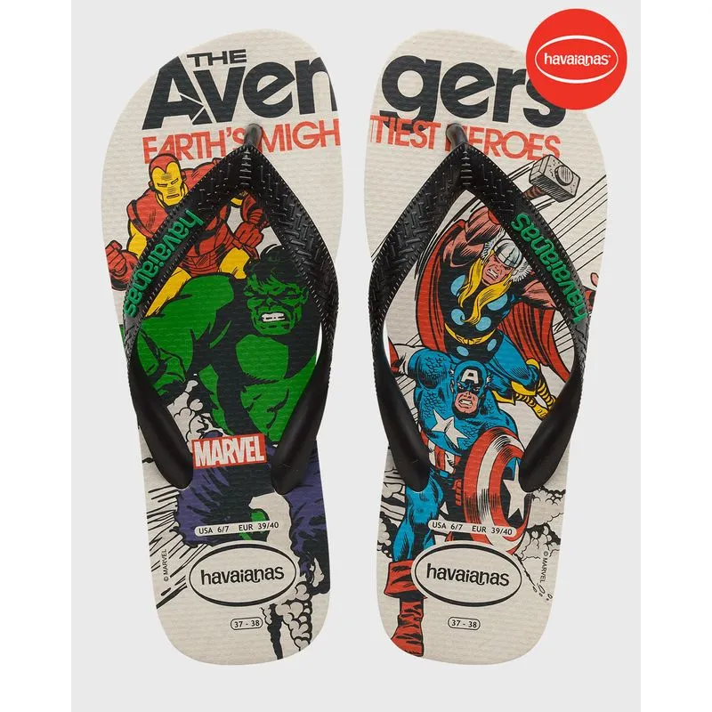 Chinelo Havaianas Os Vingadores Marvel Bege Claro 39/40