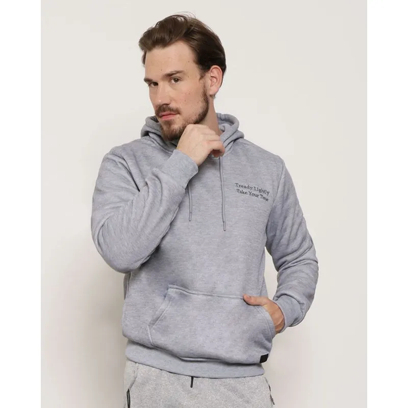 Blusão Moletom Masculino Com Capuz E Bordado Cinza M