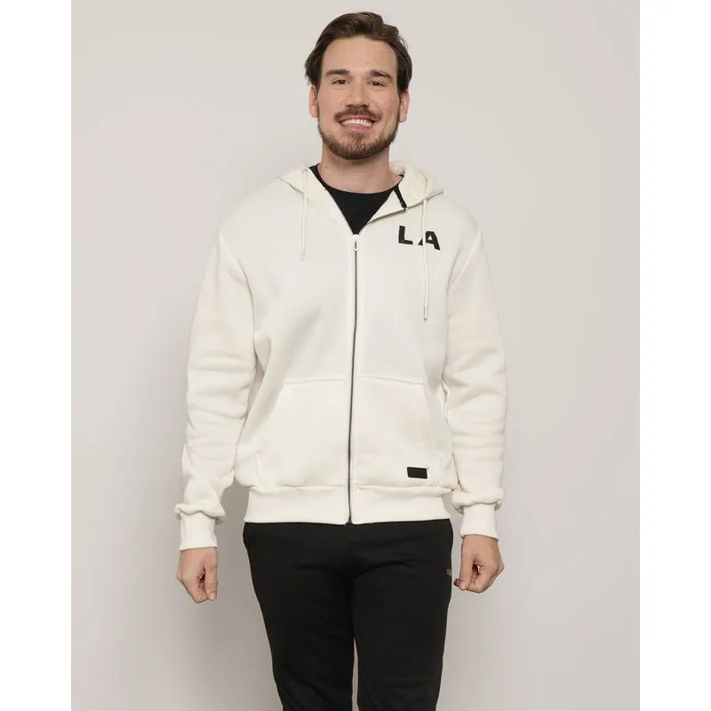 Jaqueta Moletom Masculina Peluciada Estampada Com Capuz Off White G