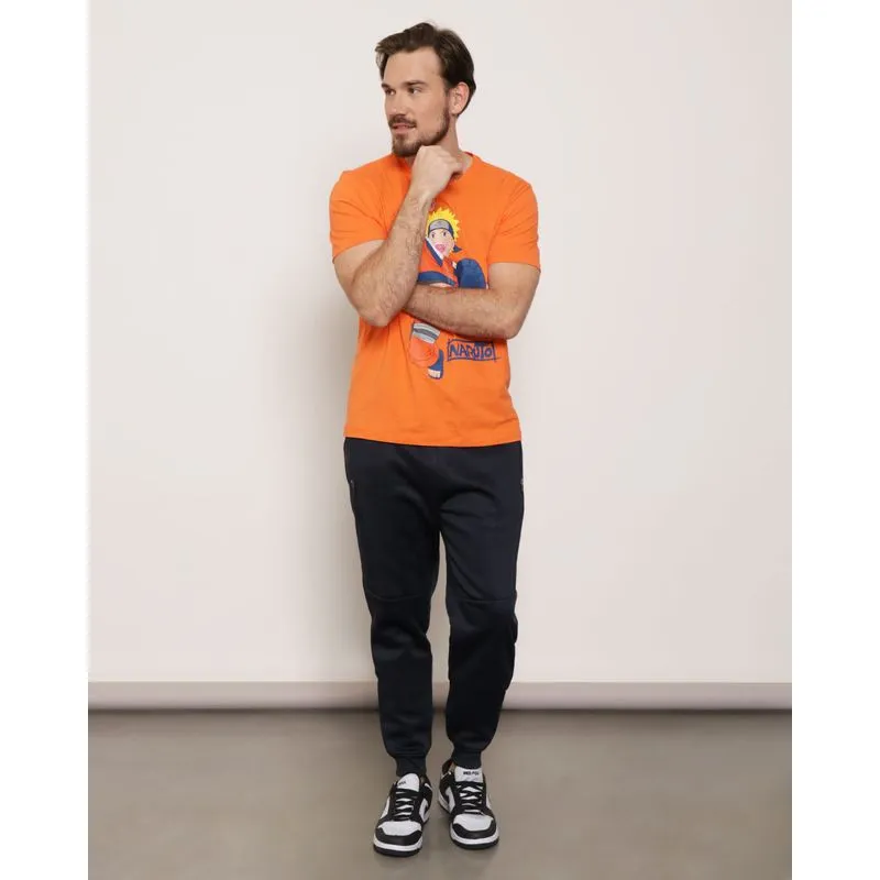 Calça Helanca Masculina Jogger Com Zíper Marinho GG