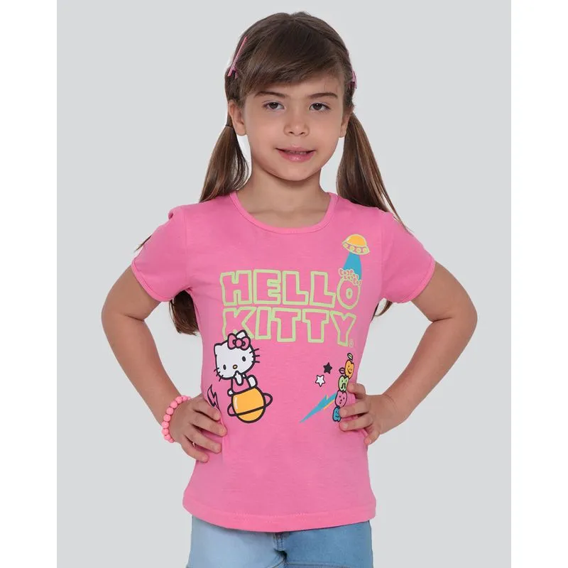 Blusa Infantil Estampa Hello Kitty Rosa Médio 6