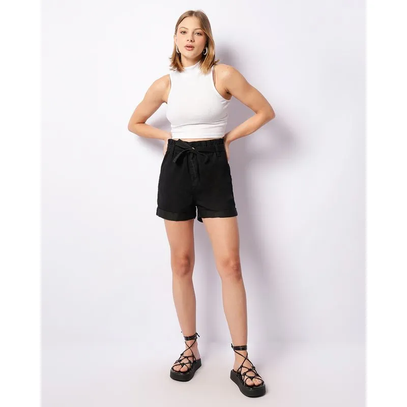 Short Sarja Feminino Clochard Barra Italiana Preto 36