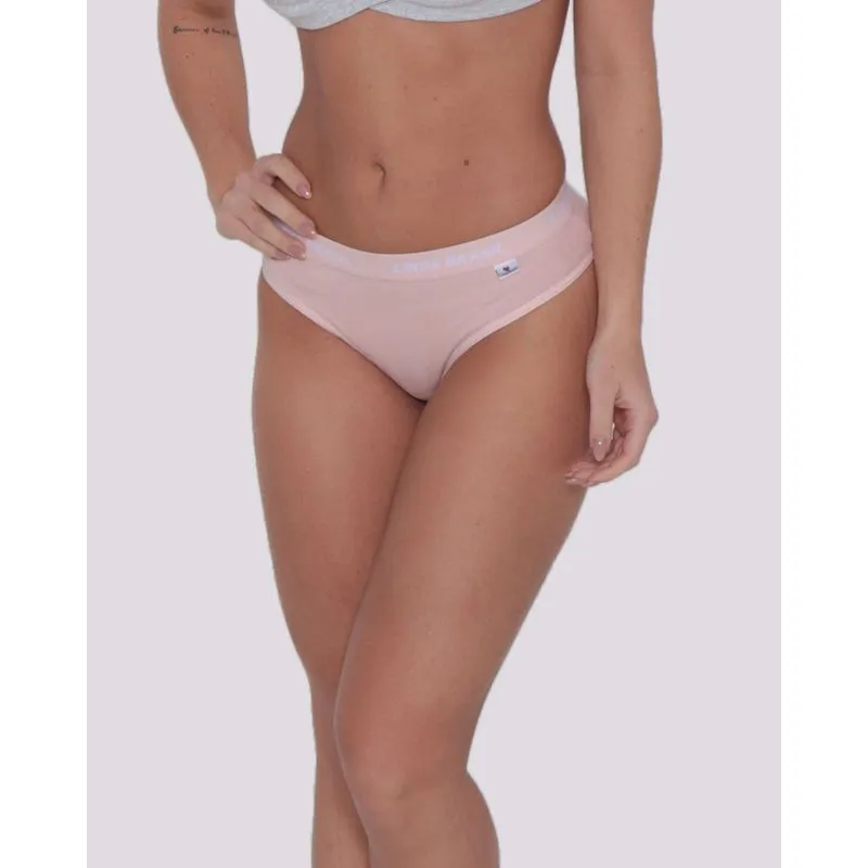 Calcinha Feminina Biquíni Cós Elástico Algodão Rosa Claro G