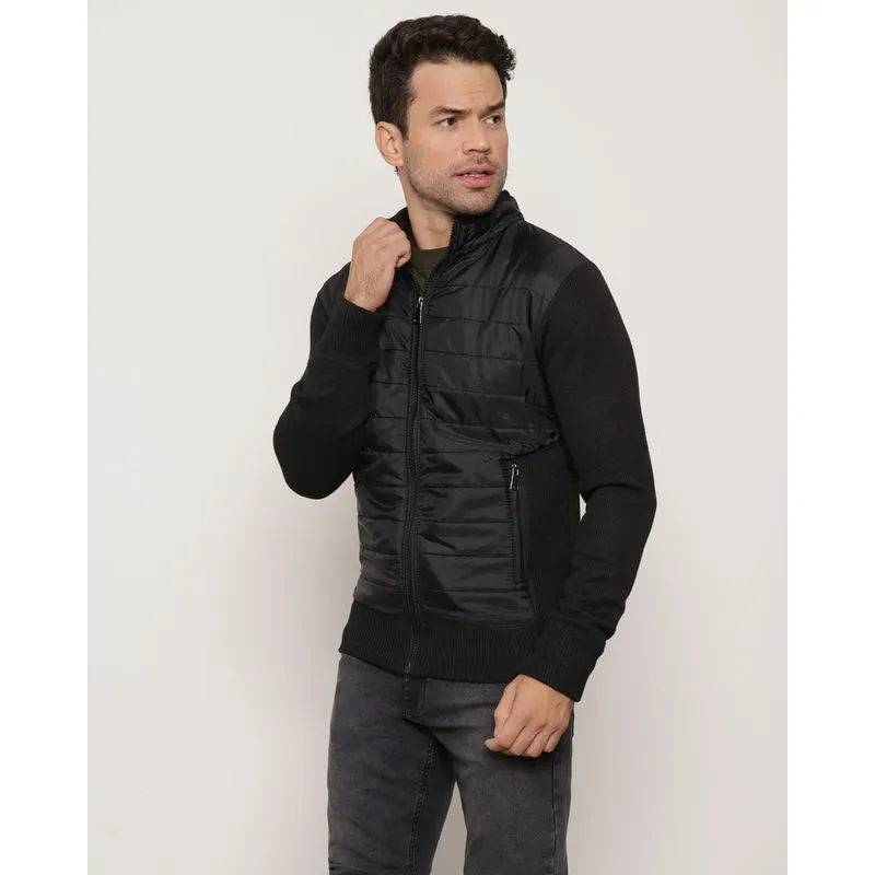 Jaqueta Masculina Tricô Frente Matelada Preta P