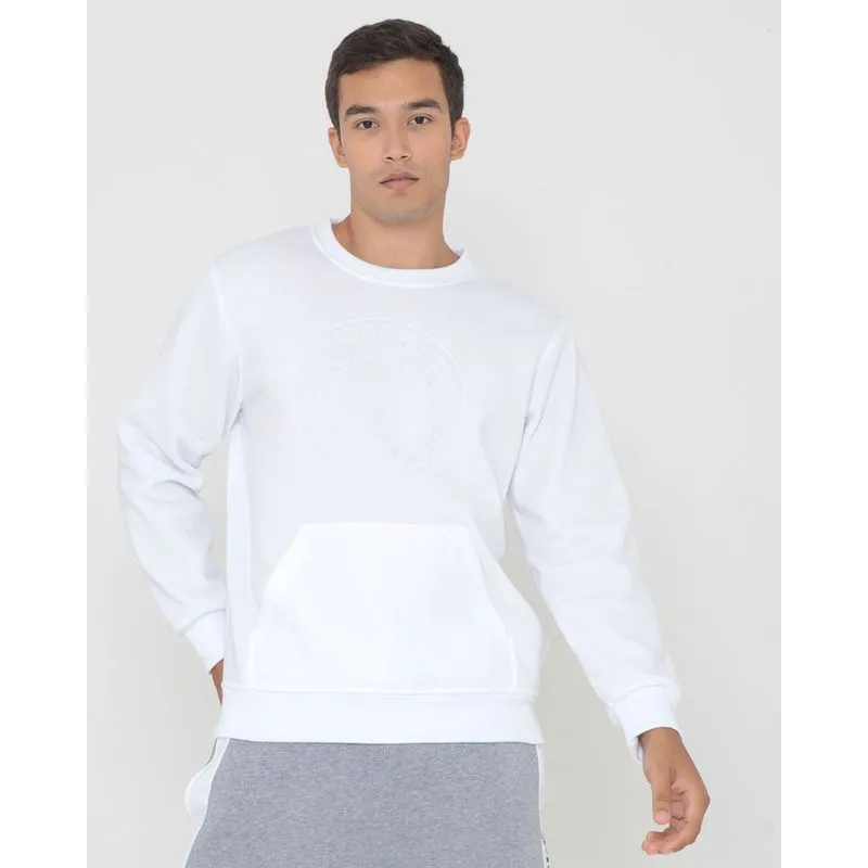 Blusão Moletom Masculino Estampa Auto Relevo Branco G