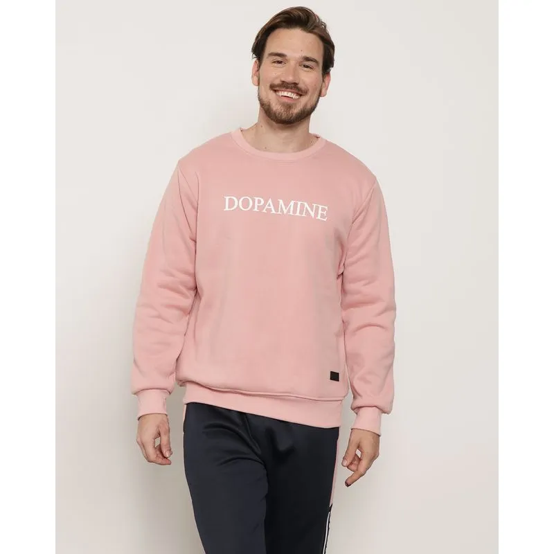 Blusão Moletom Masculino Estampa Dopamine Rosa M