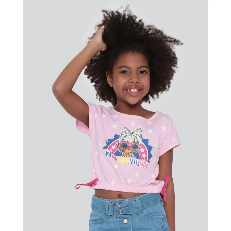 Blusa Cropped Infantil LOL Surprise Rosa Claro 4