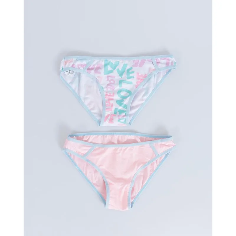 Kit C/2 Calcinhas Juvenil Biquíni Branco Rosa 16