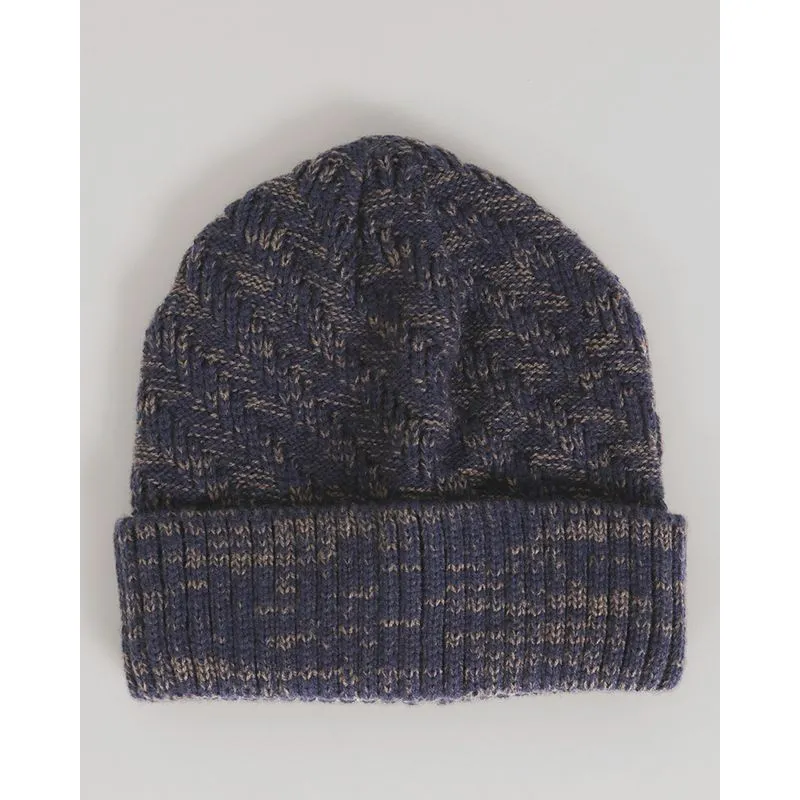 Gorro Masculino De Tricô Mesclado Azul Escuro UN