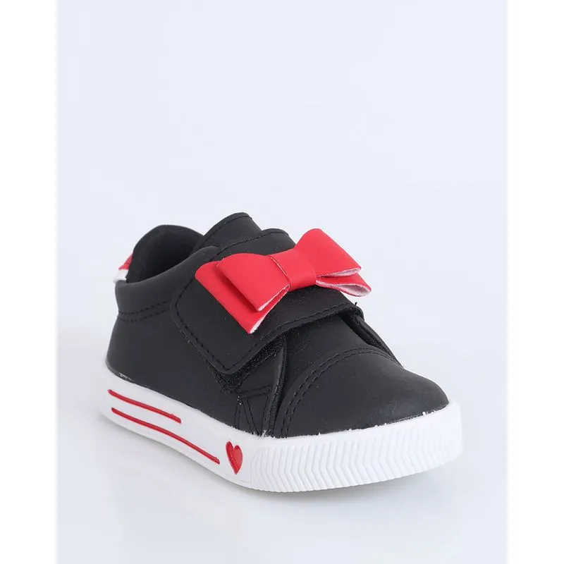 Tênis Bebê Com Laço Preto 25