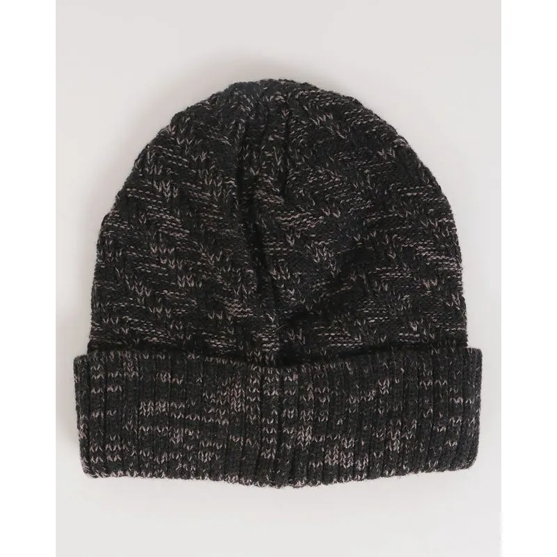 Gorro Masculino De Tricô Mesclado Cinza UN