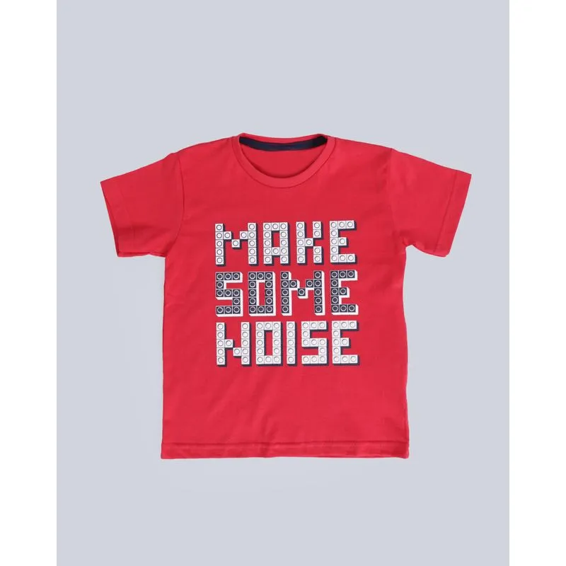 Camiseta Bebê Estampa Make Some Noise Vermelho 1