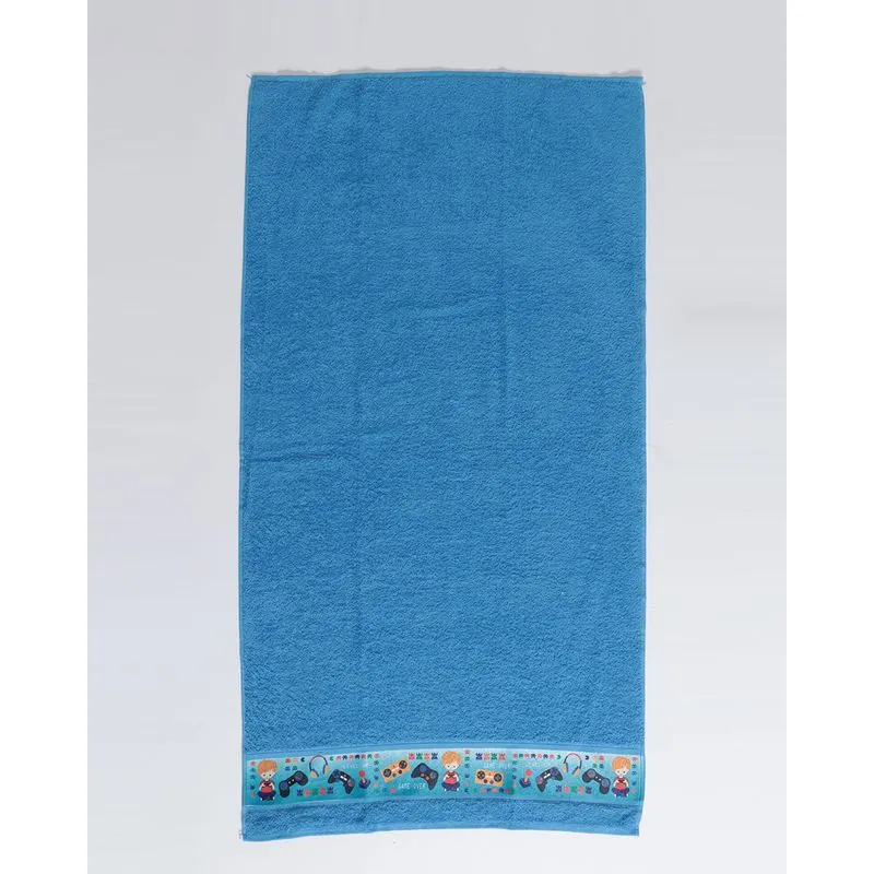 Toalha de Banho Infantil Valletex Kids 68cm x 130cm Game Azul UN