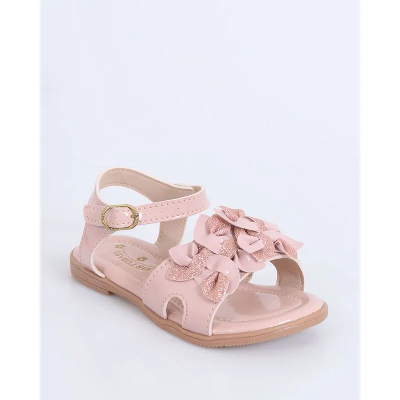 Sandália Bebê Detalhe Glitter Rosa Claro 23
