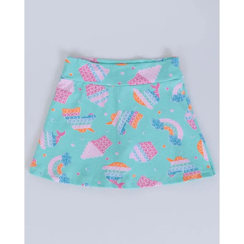 Short Saia Bebê Estampa Pop-It Verde 3