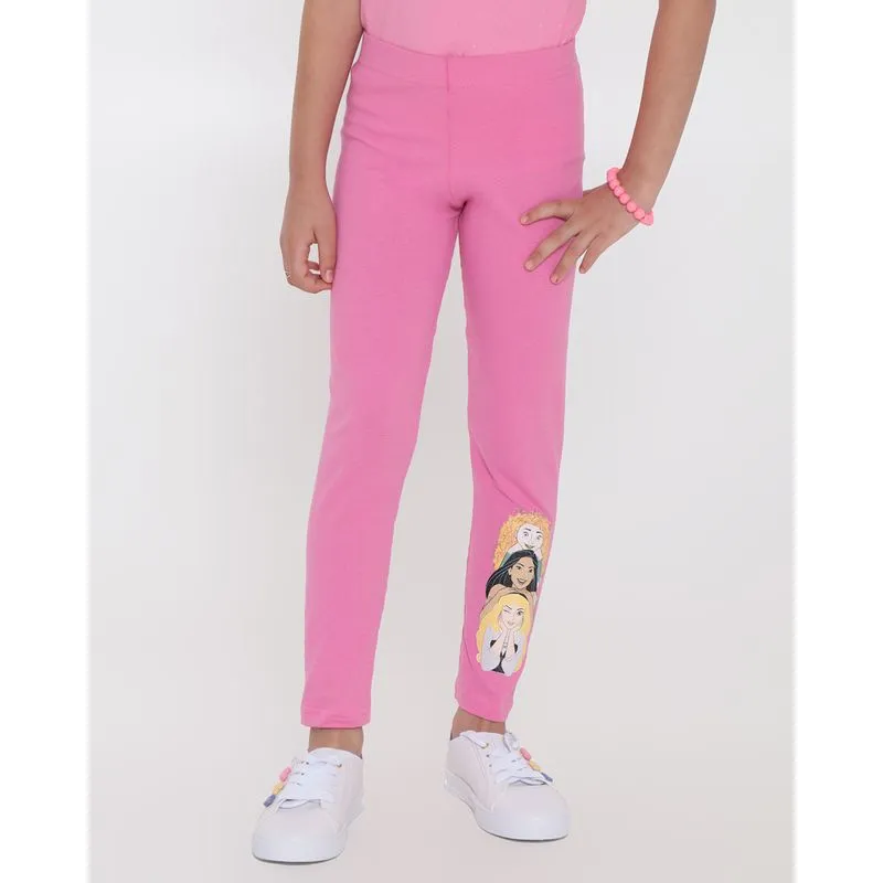 Calça Infantil Legging Princesas Disney Rosa 10