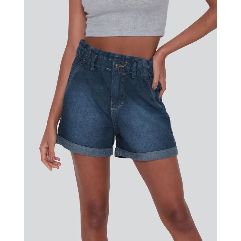 Short Jeans Feminino Clochard Azul Médio 42