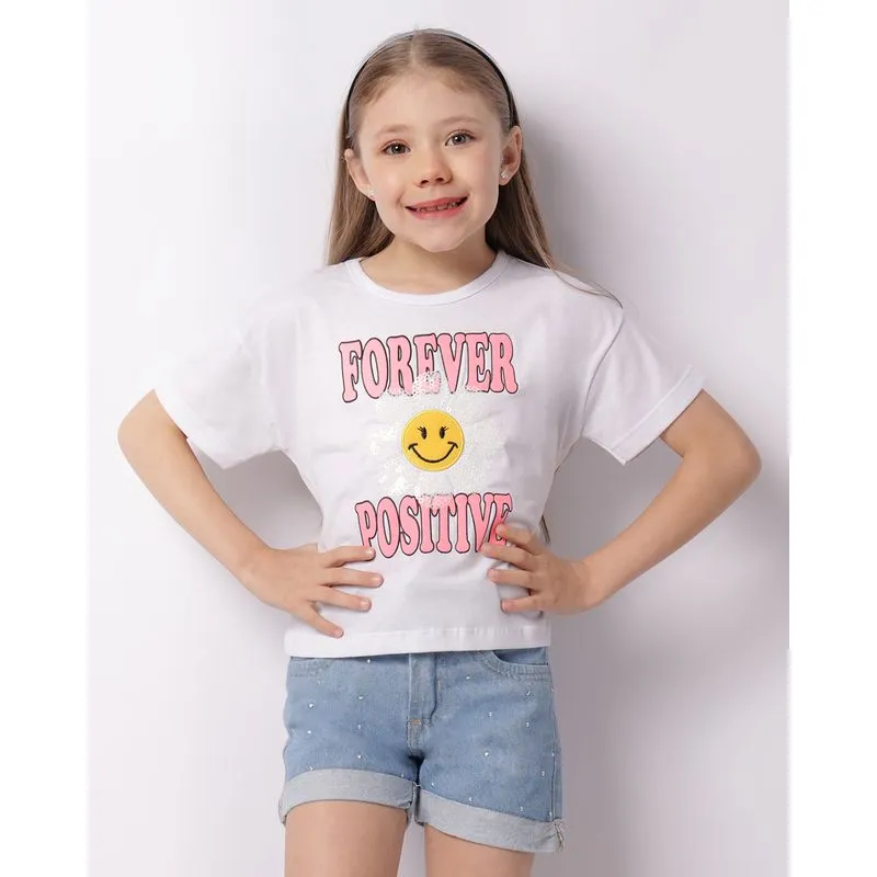 Blusa Infantil Bordado Com Paetê Branca 10